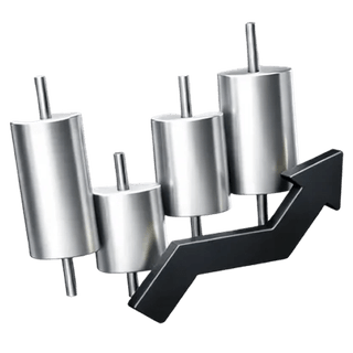 3D-icoon van een candlestick-handelsgrafiek op de over-ons-pagina van AlgmarginETH